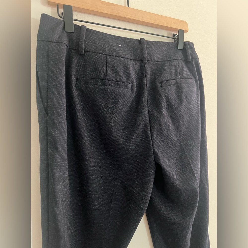 Ann Taylor Factory Dress Pants Size 4 Charcoal Textured Straight Work Trousers - Picture 4 of 6